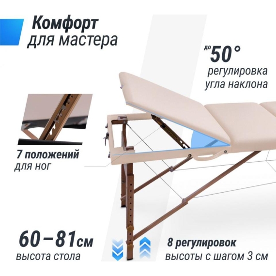 Массажный стол unix standard 3 section beige %Future_395 (фото 5)