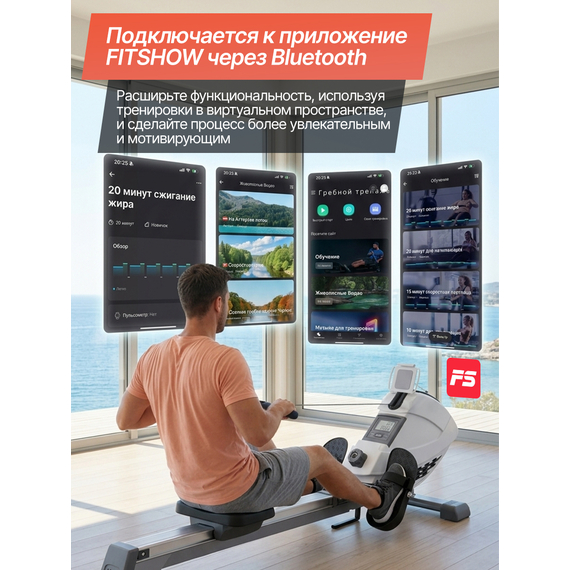 Гребной тренажер dfc sq-rm901 %Future_395 (фото 8)